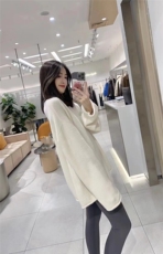 新款慵懒风高级感毛衣女秋冬加厚中长款针织打底衫外穿，女装针织衫/毛衣，半城羊绒
