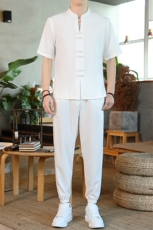 风短袖套装休闲宽松夏季男装复古潮流男士汉服唐装ZT2302-P78，男装T恤，星座1105-3