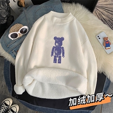 M18242-P45加绒款-P65半高领毛衣男士大码针织衫男毛线衣男，男装针织衫/毛衣，电商A040