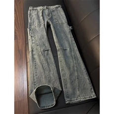 cleanfit水洗弯刀牛仔裤男款直筒修身微喇裤子工装裤LS41400-P50，男装牛仔裤，星座1008