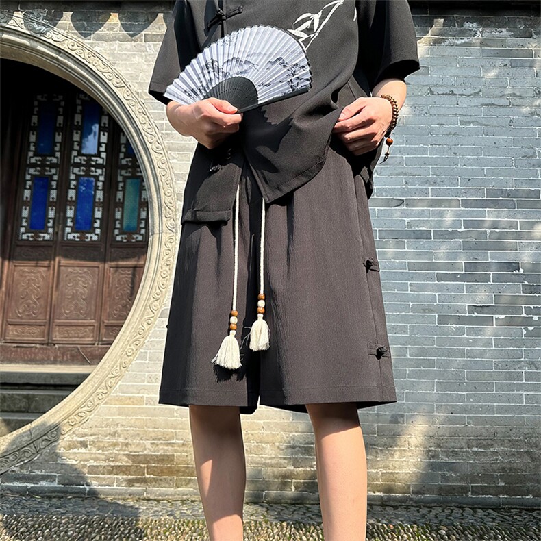 2024夏季新款外景大码风盘扣短裤M-5XHK24450-特P25,男装休闲裤,电商A022