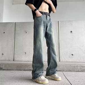 复古水洗牛仔裤男款夏季宽松直筒男装vibe长裤子 NC1072图片