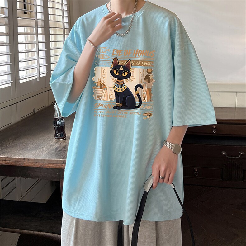 华夫格t恤男短袖男大码五分袖大皂风HT73429-P22,男装T恤,电商A040