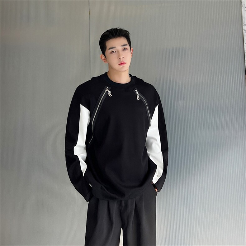网红韩版痞帅卫衣男图片