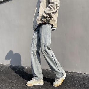 美式高街vibe风直筒长裤欧美痞帅男hiphop复古水洗牛仔裤N32-P55图片
