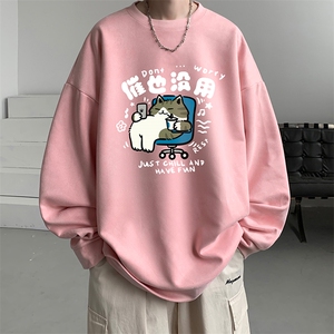 麂皮绒卫衣男大码重磅长袖t恤男 JW81403-P35图片