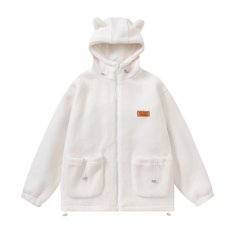 羊羔绒连帽外套男冬季新款加厚保暖棉衣宽松情侣棉服F304P140,男装棉衣,电商D325