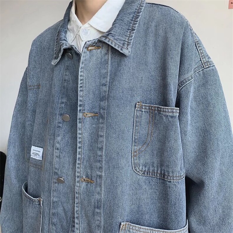 春秋季潮牌ins牛仔外套韩版帅气港风宽松学生工装夹克男WT93p56,男装夹克,星座1013