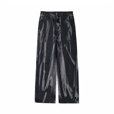 扎染牛仔裤男春季高街ins潮裤子港风宽松直筒休闲阔腿裤NK80-P43图片