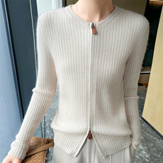 2025年秋季新款十二针坑条针织羊绒开衫时尚休闲通勤百搭,女装羊绒衫,高粱穗羊绒, 2025年秋季新款十二针坑条针织羊绒开衫时尚休闲通勤百搭,女装羊绒衫,高粱穗羊绒,