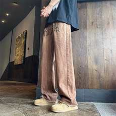 青春流行ins男原宿美式vibe裤子直筒水洗拉链牛仔裤潮C957P48，男装牛仔裤，星座1116-2