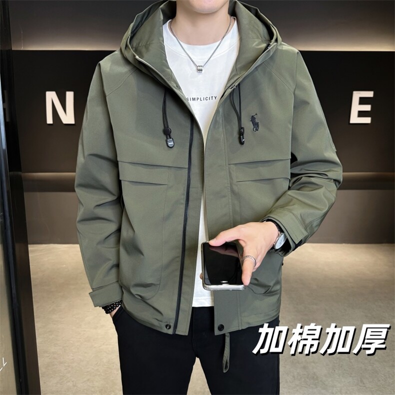 加棉加厚连帽长袖美式简约夹克秋季休闲外套NM828-P100图片
