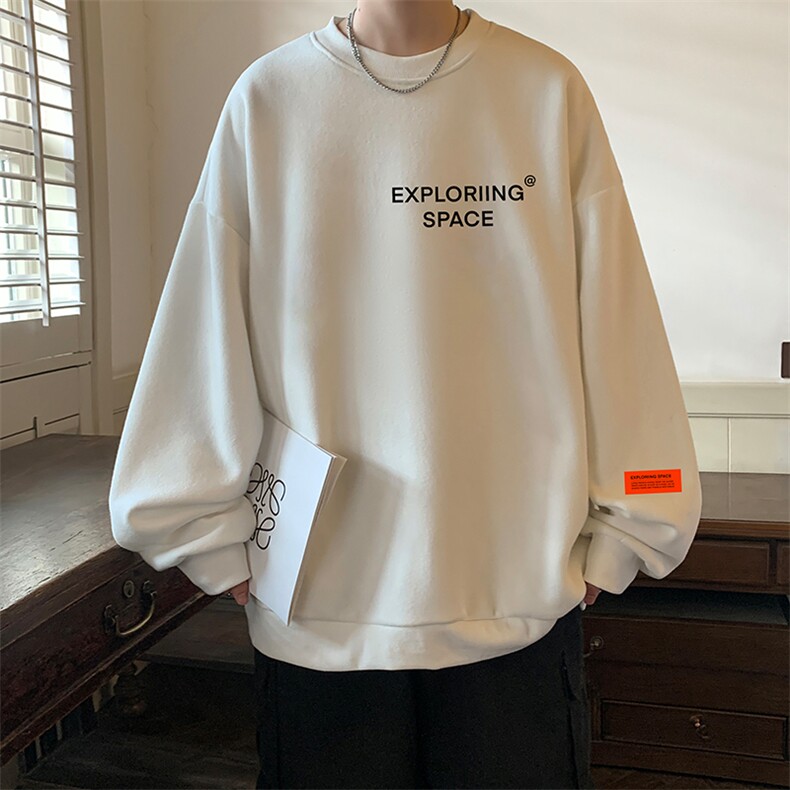NASA圆领卫衣男大码加厚加绒长袖t恤男S6244-P28加绒款-P33,男装卫衣,电商A040
