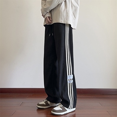 秋季直筒男士休闲裤三条杠新款宽松长裤个性裤子A266-KZ916-P50，男装休闲裤，电商A266