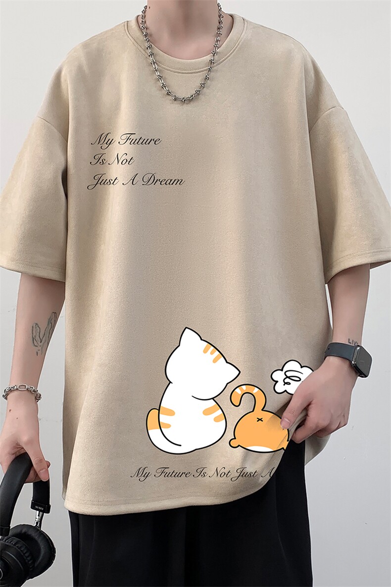 麂皮绒短袖t恤男大码半袖男大皂风JD82357-P25,男装T恤,电商A040