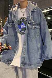 秋季宽松百搭学生牛仔夹克男港风工装牛仔衣外套A161-JK8863-P68图片