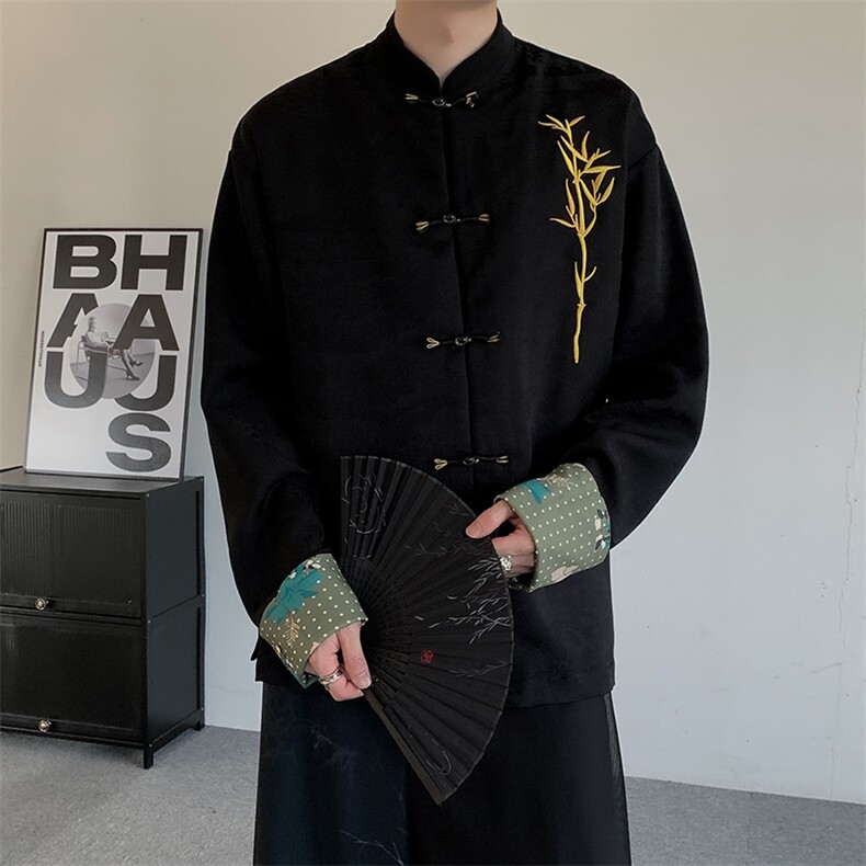 2025新中式大码男唐装衬衫汉服新中式潮宋裤元素阔腿马面裙裤子,男装衬衫,星座909