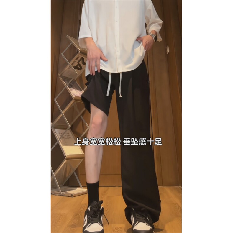 新中式侧边排扣冰丝西裤,男装休闲裤,星座310A-4