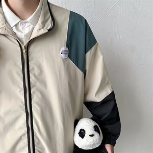 男秋季外套潮牌街头双层撞色拼接夹克HY33P55图片
