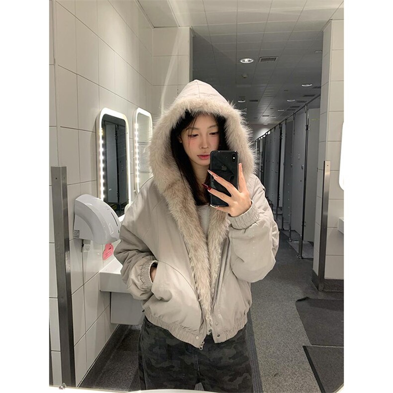 现货高品质美式高街冬季重磅硬挺短款座山雕毛领棉衣男女加厚外套,男装棉衣,电商A486