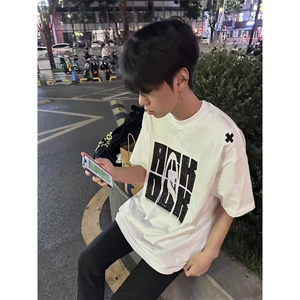 万针全刺绣工艺 高品质260克纯棉双纱美式宽松百搭短袖T恤 特P33图片