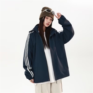 潮流简约时尚新款男女同款连帽薄夹克外套流行气质文艺HH1256 P38图片