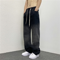 k786-p55-控78渐变牛仔在高阶宽松大码牛仔裤cityboy，男装牛仔裤，星座116