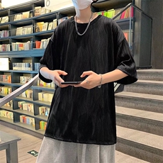 男圆领T恤宽松提花纹短袖T60P32，男装T恤，星座1116-2