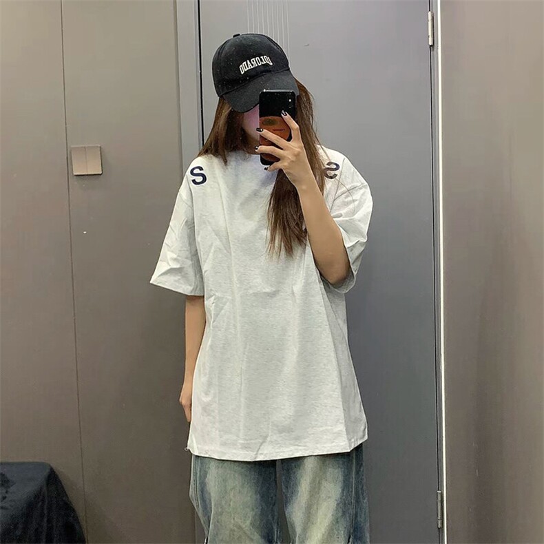万针全刺绣工艺抖音得物高品质260克重磅纯棉双纱美式高街短袖T恤,男装T恤,电商A486-1