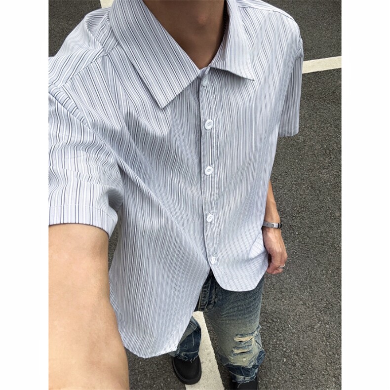 档口现货~长短袖夏季弯弧条纹衬衫短袖CT25109批40长袖C5109批45,男装T恤,星座1004-6