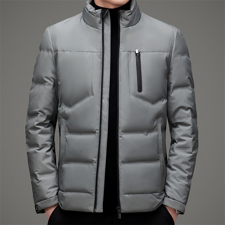 羽绒服冬季立领宽松保暖商务休闲纯色外套中年男装MSNA20610-P255,男装羽绒服,电商B212（原钱塘6029）
