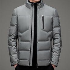 羽绒服冬季立领宽松保暖商务休闲纯色外套中年男装MSNA20610-P255，男装羽绒服，电商B212（原钱塘6029）