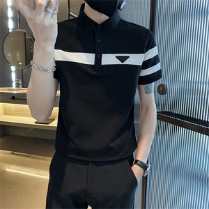 补货2026夏季大码短袖三角形图案T恤翻领Polo衫T0231-P50图片