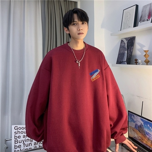 港风秋季新款华夫格宽松休闲卫衣男生上衣JK23315-特批24控39图片