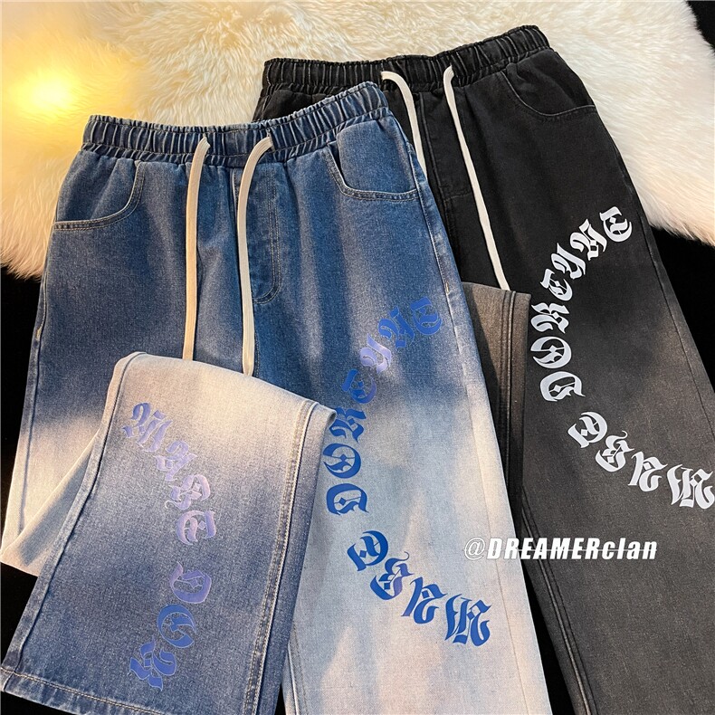 k792-p55-控78M-5XL现货得物泥黄高阶港风ns宽松牛仔裤,男装牛仔裤,星座116