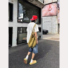 W9732-P50网图现货复古汉堡薯条毛巾绣牛仔短裤直筒阔腿五分裤，男装牛仔裤，星座1608-2