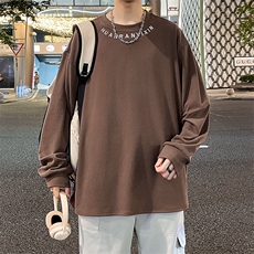 长袖t恤男生春秋潮牌美式圆领打底衫宽松上衣WY0322-P38，男装T恤，星座308B-2