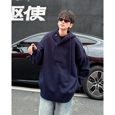 高品质连帽毛衣男士半开衫针织衫宽松情侣套头上衣潮MY0641-P78，男装针织衫/毛衣，星座308B-2
