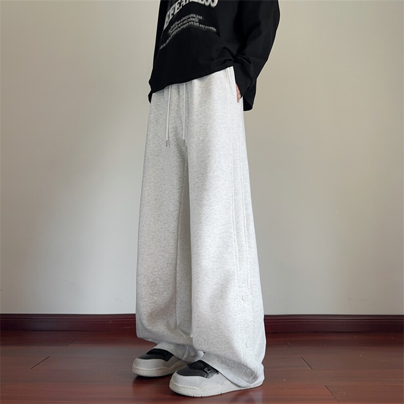 秋季新款休闲裤男宽松直筒裤排扣运动裤卫裤K7708-特P45控78,男装休闲裤,星座209-2