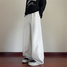秋季新款休闲裤男宽松直筒裤排扣运动裤卫裤K7708-特P45控78，男装休闲裤，星座209-2