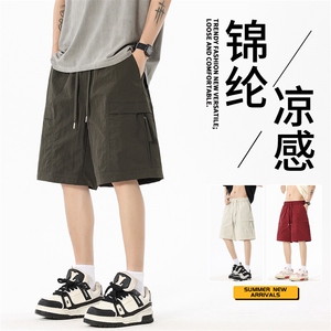 抖音品质夏季新款宽松直筒工装薄款五分裤A146-GY523特p30量大优图片
