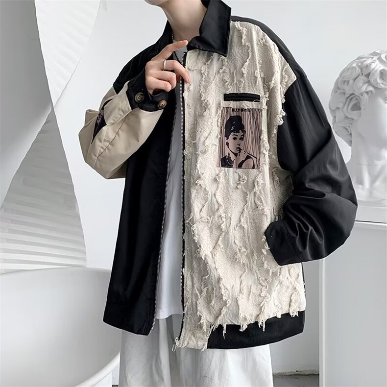 设计感外套男秋季潮流小众chic情侣拼色夹克新款炸街上衣JK25-p65,男装夹克,星座1008