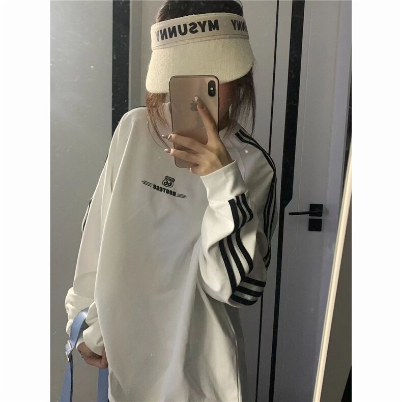 新款后包领不起球配棉螺口仿棉华棉复合薄款卫衣女圆领字母刺绣,男装卫衣,星座506A