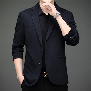 男士2023年秋季新款长袖休闲西服中青年纯色便服外套AJY8605-P180,男装西服,电商B212（原钱塘6029）
