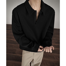 2026春季新款翻领400克重磅结构长袖卫衣PL2555-P50控78，男装卫衣，电商A072