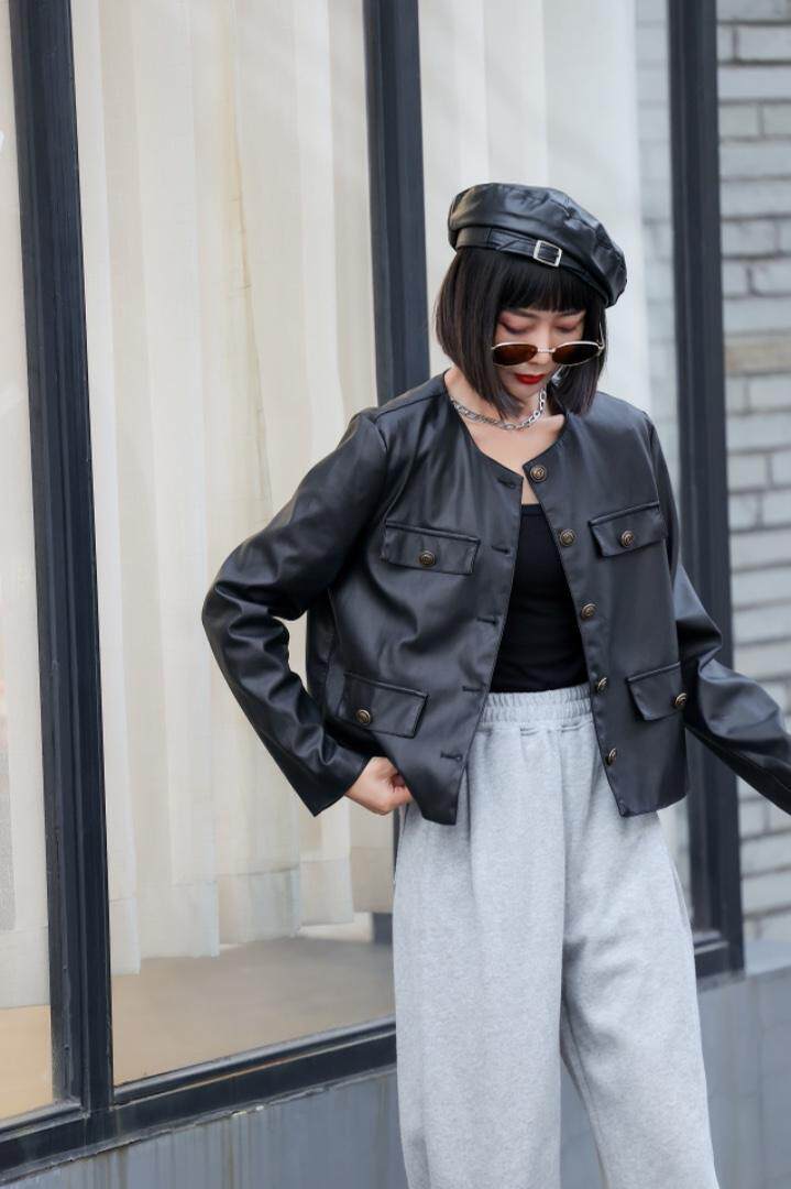 现货小香皮衣，女装皮衣，C&B