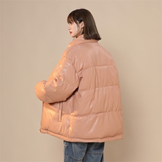 美式复古PU皮2025冬新款棉服女宽松立领加厚面包服棉衣C442-P100，男装棉衣，星座911-2(原星座613-2）