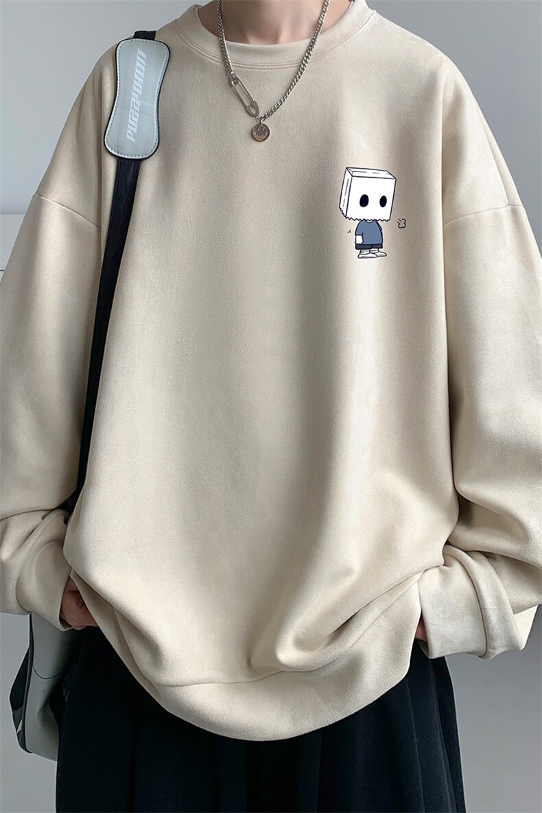 麂皮绒卫衣男大码重磅长袖t恤男JW81400-P35,男装卫衣,电商A040