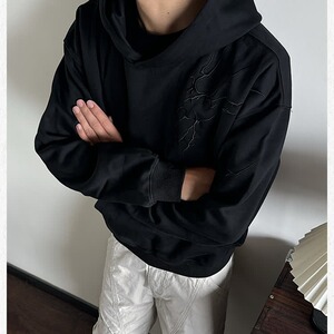 W591-P41卫衣男女款舒适透气宽松刺绣连帽卫衣上衣外套2025年