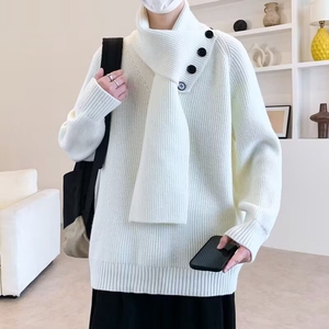 毛衣女款秋冬季复古日系慵懒风宽松外穿小个子连帽针织衫上衣加厚图片